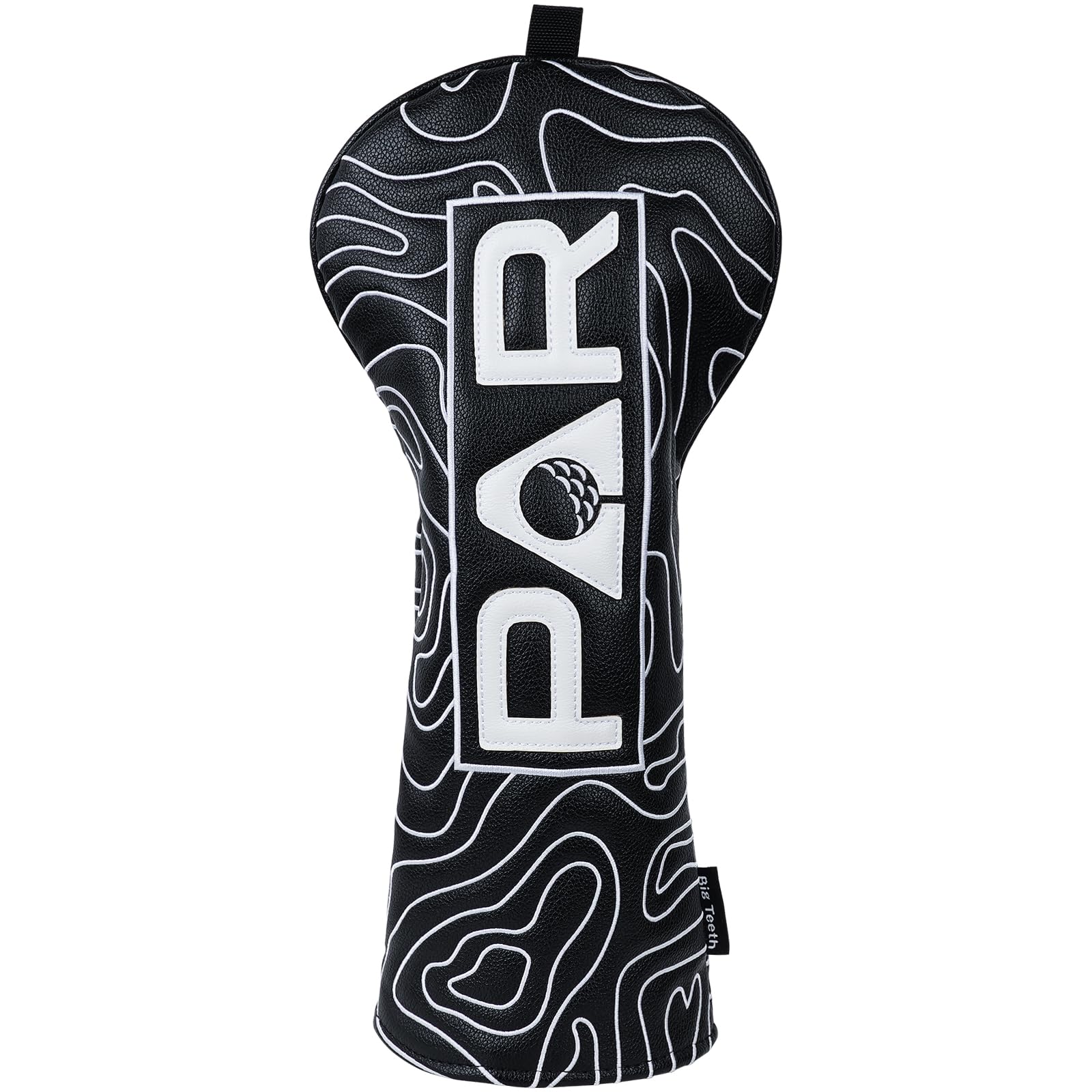 Golf Club Head covers for Driver 460CC DR #1 Elastic Closure Black PU Leather White PAR Pattern