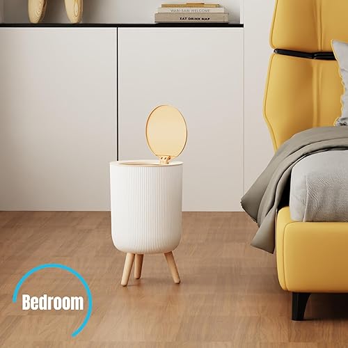 Vista 3 de stonespace Basurero de baño automático sin contacto, con sensor de movimiento con tapa, bote de basura pequeño para dormitorio, sala de estar
