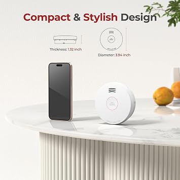 SITERLINK Smoke Detectors 10 Year Battery Operated,Smoke Alarm with Test-Silence Button,Photoelectric Sensor Fire Alarms Smoke Detectors with LED Lights for Home, GS525A (10 Pack)