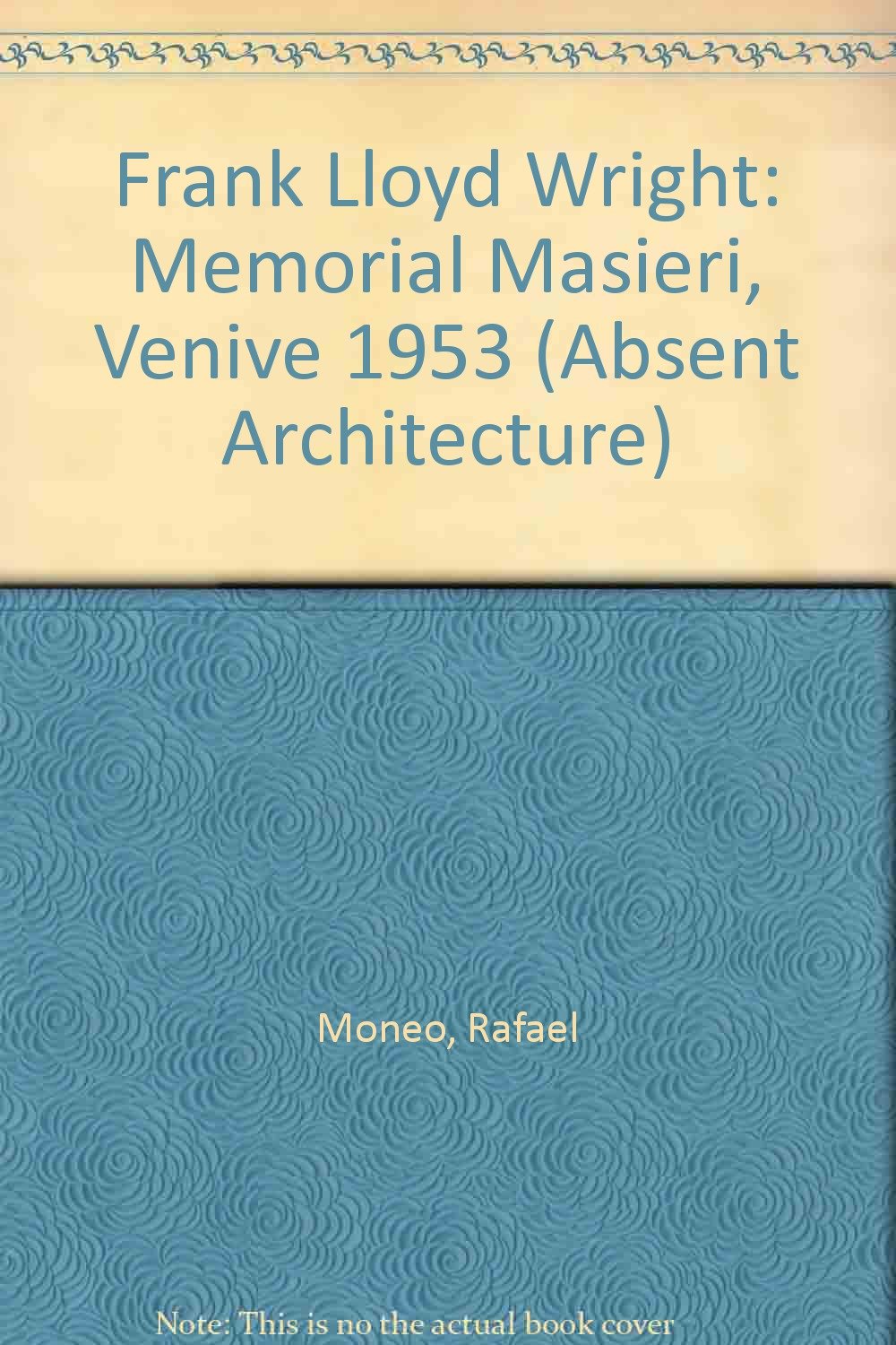 Livre d'art Frank Lloyd Wright Memorial Masieri Venise édition de collection