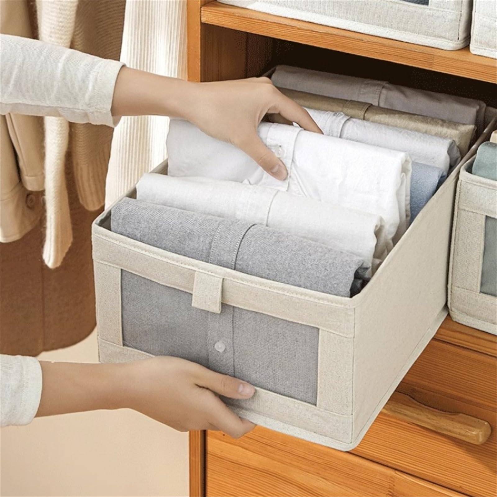 Organizzatori di Cassetti Vestiti, Organizzazione dell'Armadio E Divisori di Stoccaggio, Organizzatori di Armadi in Tessuto E Deposito, Divisori di Cassetti Poco Profondi,5pcs