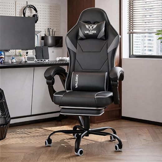 VALORXUSA Striker 2026 Edition | Ergonomic Gaming &amp; Office Computer Chair | Premium PU Leather | Dual Massager Back Suppor...