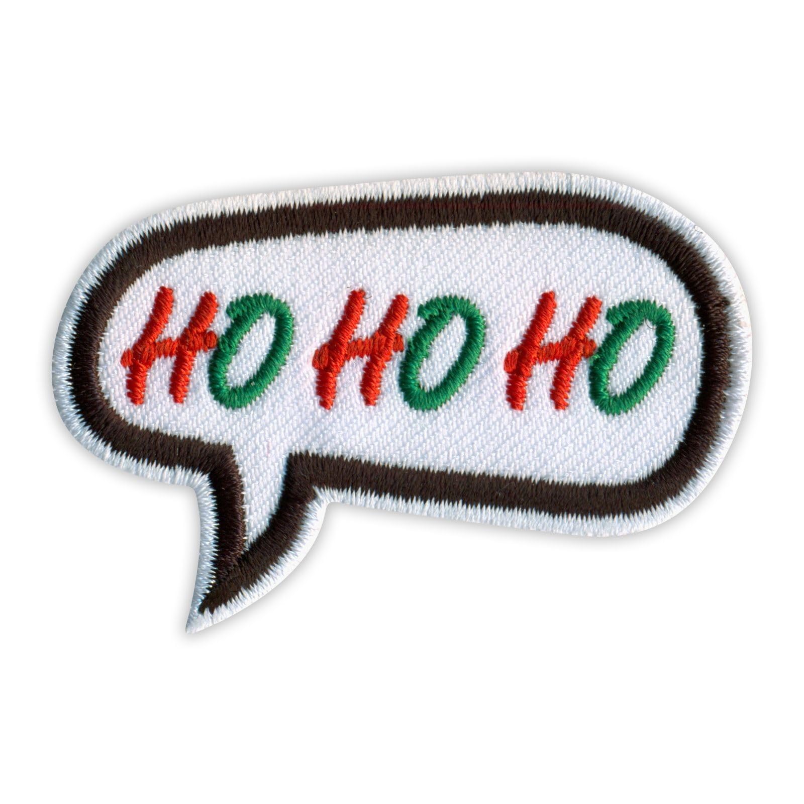 Patchion Speech Bubble - HO HO HO - Merry Christmas - Sew-on - Embroidered Patch/Badge/Emblem