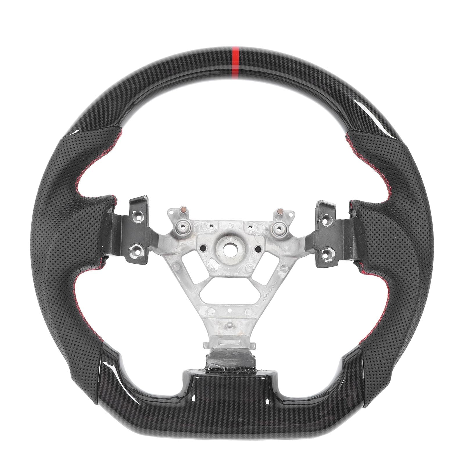 Vol En Fibre De Carbone o Dip Plat Pour 350Z 2003-2008 Poignée omique En Cuir Nappa Perforé Coutures Rouges Design Sportif Raffiné Et Précis Idéal Pour ique