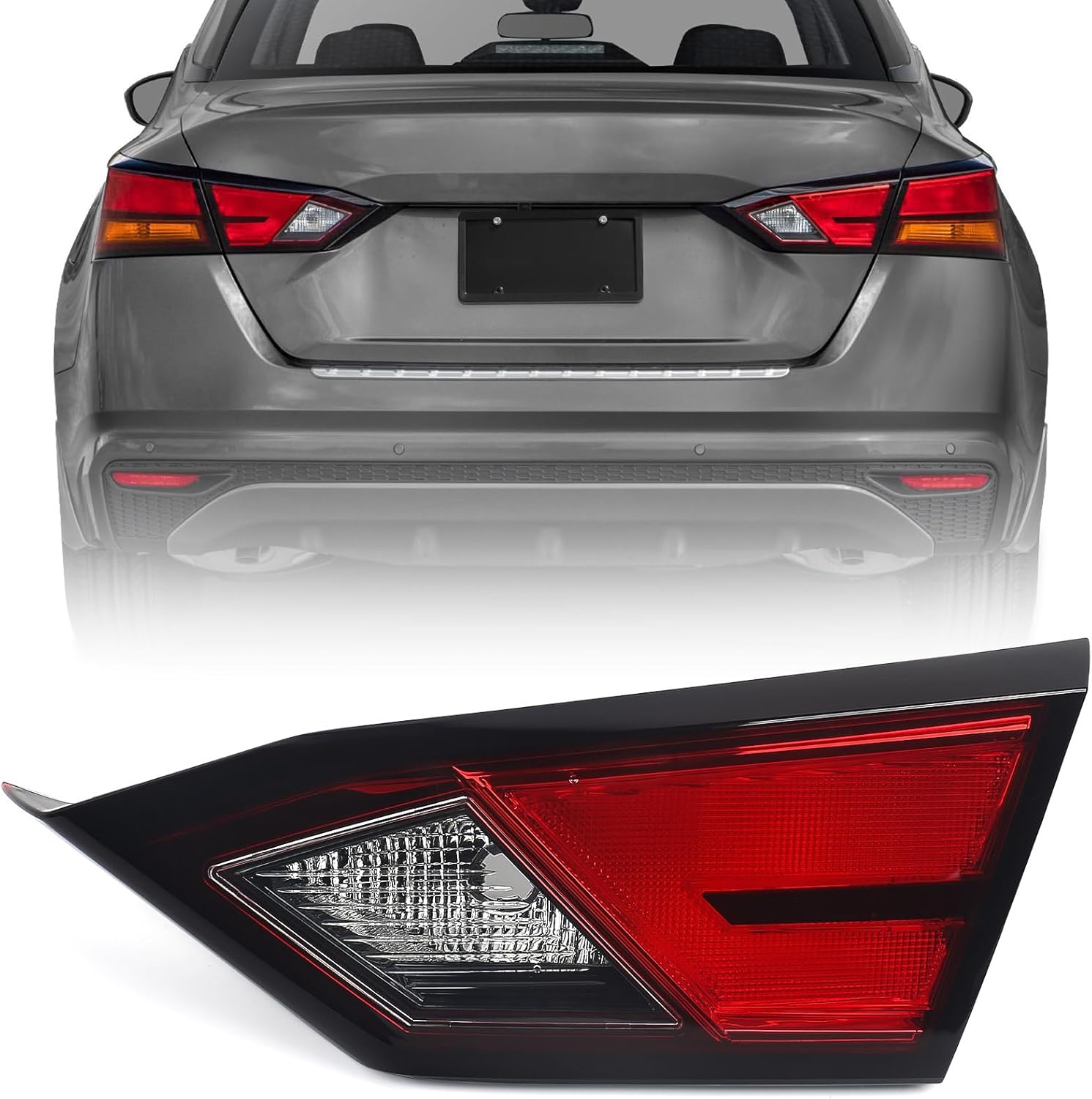 Huray Left Outer Tail Light Fit for Nissan Altima 2019-2022 [Halogen Type] LH Taillight Tail lamp Rear Brake Lamp Assembly OE Style Replacement for NI2804118 (Driver Side)
