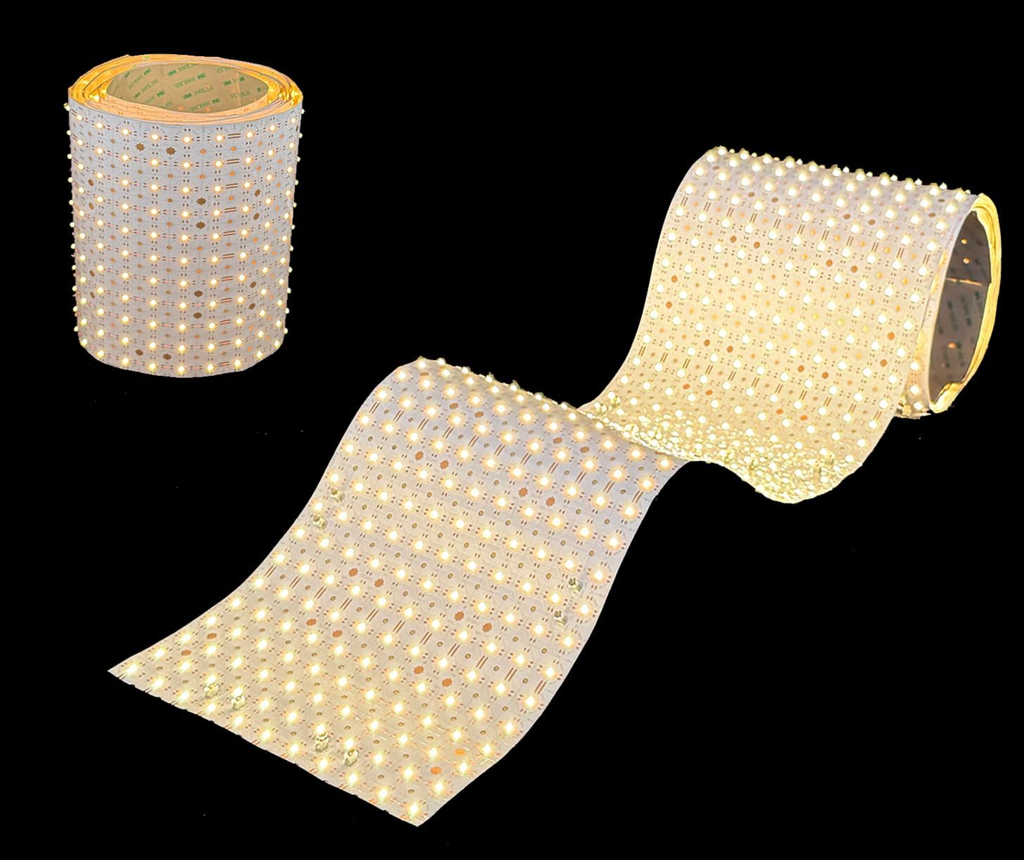 Extra Large LED Backlight Sheet 39.4×9.45in (1m×24cm), 3000K 48W 24V DC, Flexible Cuttable Light Sheet Panel, CRI>95 Backlighting for Translucent Stone Countertops, Decorative Walls & Projects