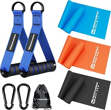 RENRANRING Resistance Bands and Exercise Handles, 5.9ft Exercise Bands for Physical Therapy, Stretch, Recovery, Pilates, Rehab, Strength Training Equipment