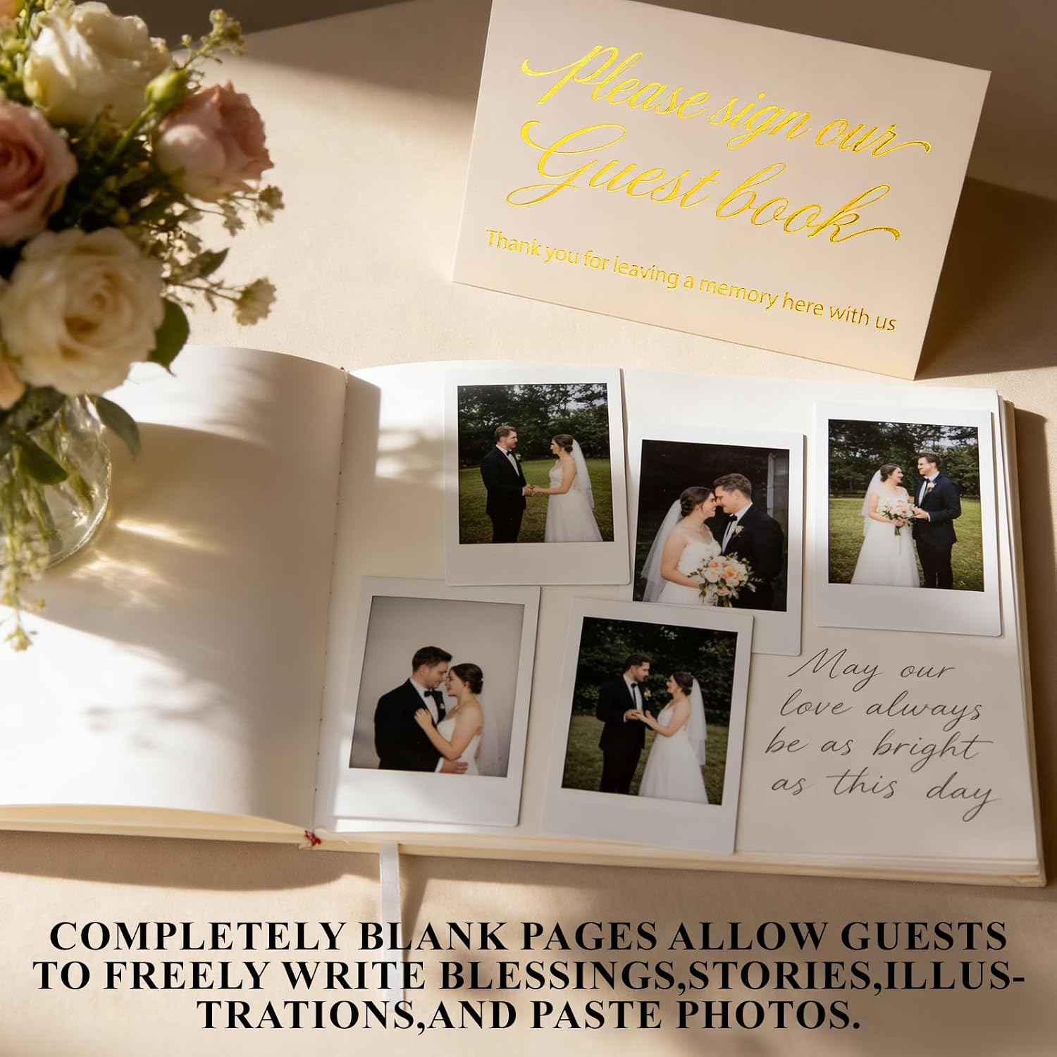 Leesgel Wedding Vow Books His and Hers with Guest Book & Table Sign Set