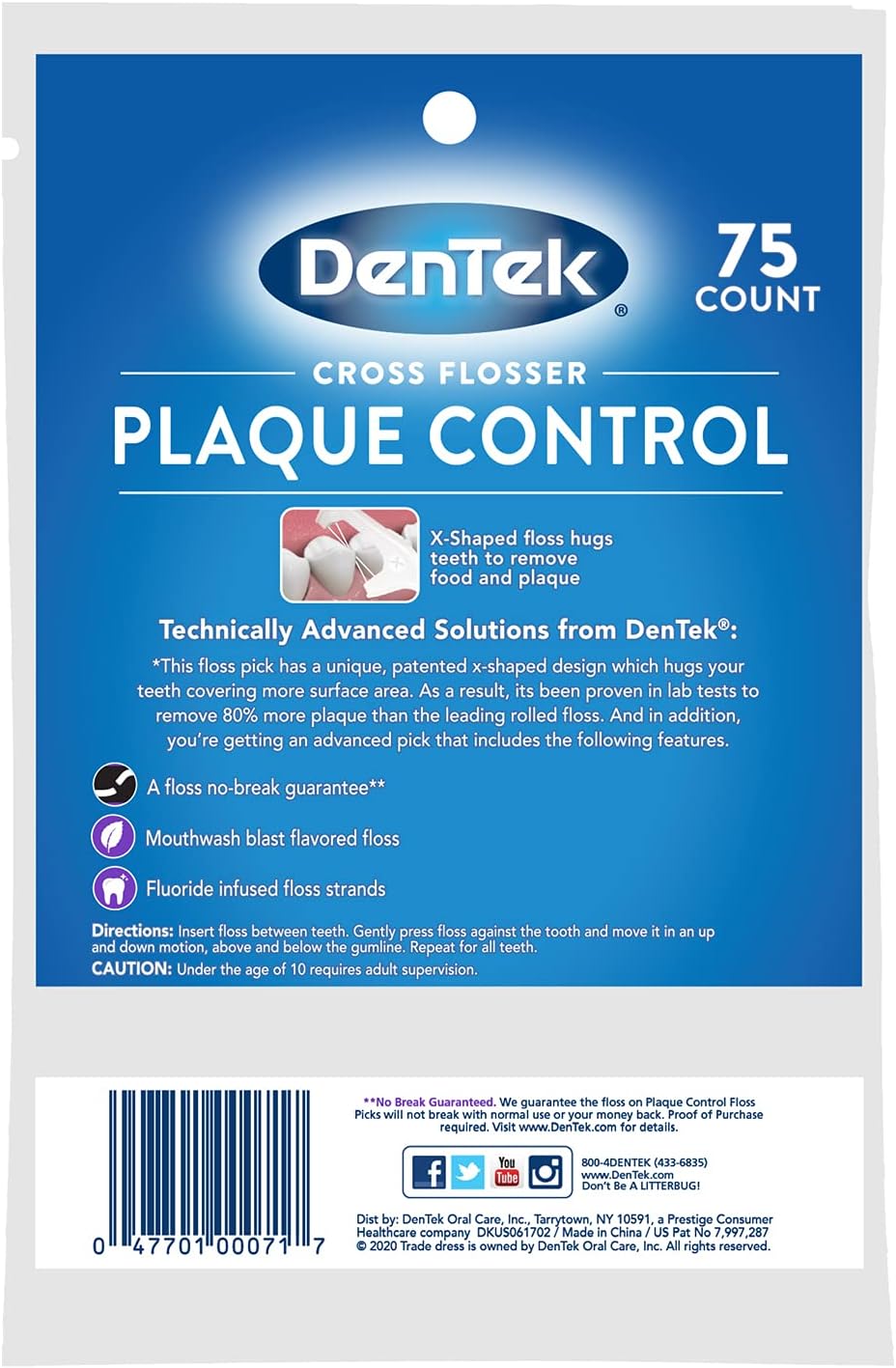 Buy 1 get 1 π₯ DenTek Cross Flosser Plaque Control Floss Picks, X-Shaped Floss, 75 Count Up To 40% OFF DenTek Cross Flosser Plaque Control Floss Picks, X-Shaped Floss, 75 Count