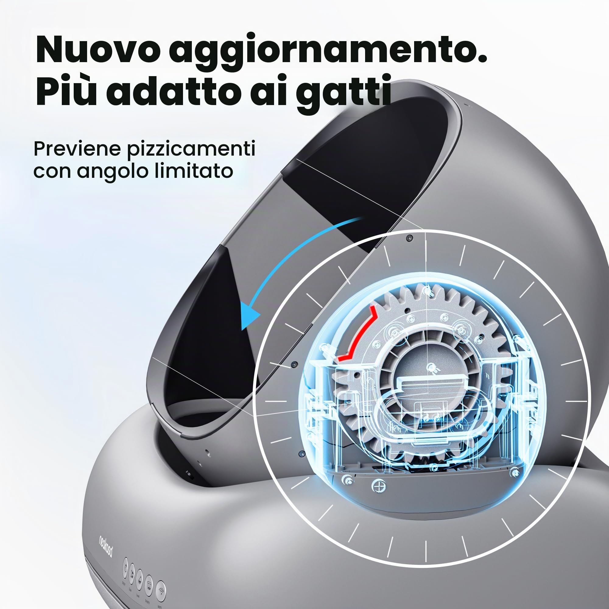 Neakasa M1 Lettiera Gatto Autopulente Aperta Grande XXL, Controllo APP, Smaltimento dei Rifiuti Senza Odori, Sacchetti e Tappeto Lettiera gatto, per Più Gatti