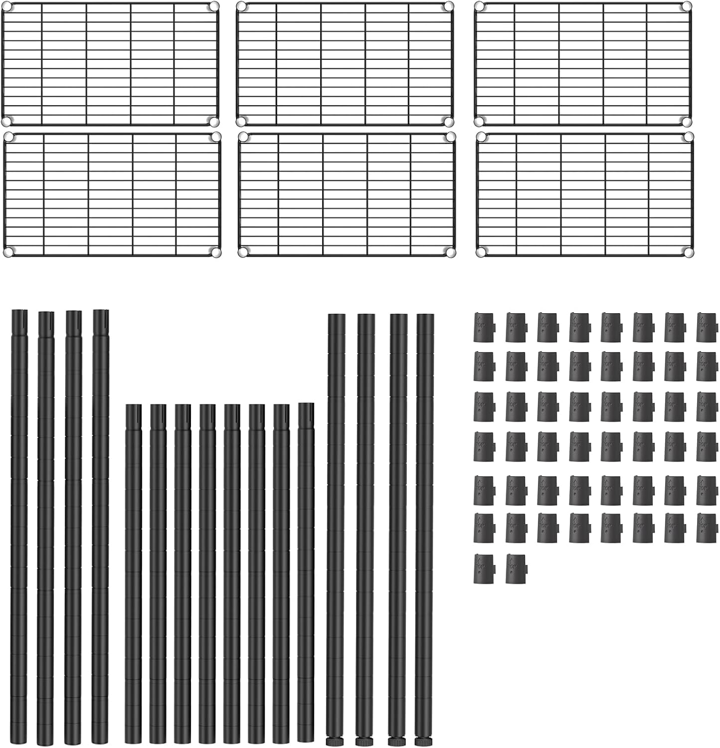 SINGAYE 6 Tier Adjustable Storage Shelf Wire Shelving Unit Metal Shelves Standing Closet Bathroom Organizers Pantry Kitchen Garage Laundry Room Organization Home Rack 12" D X 22" W X 69.5" H Black - Image 8