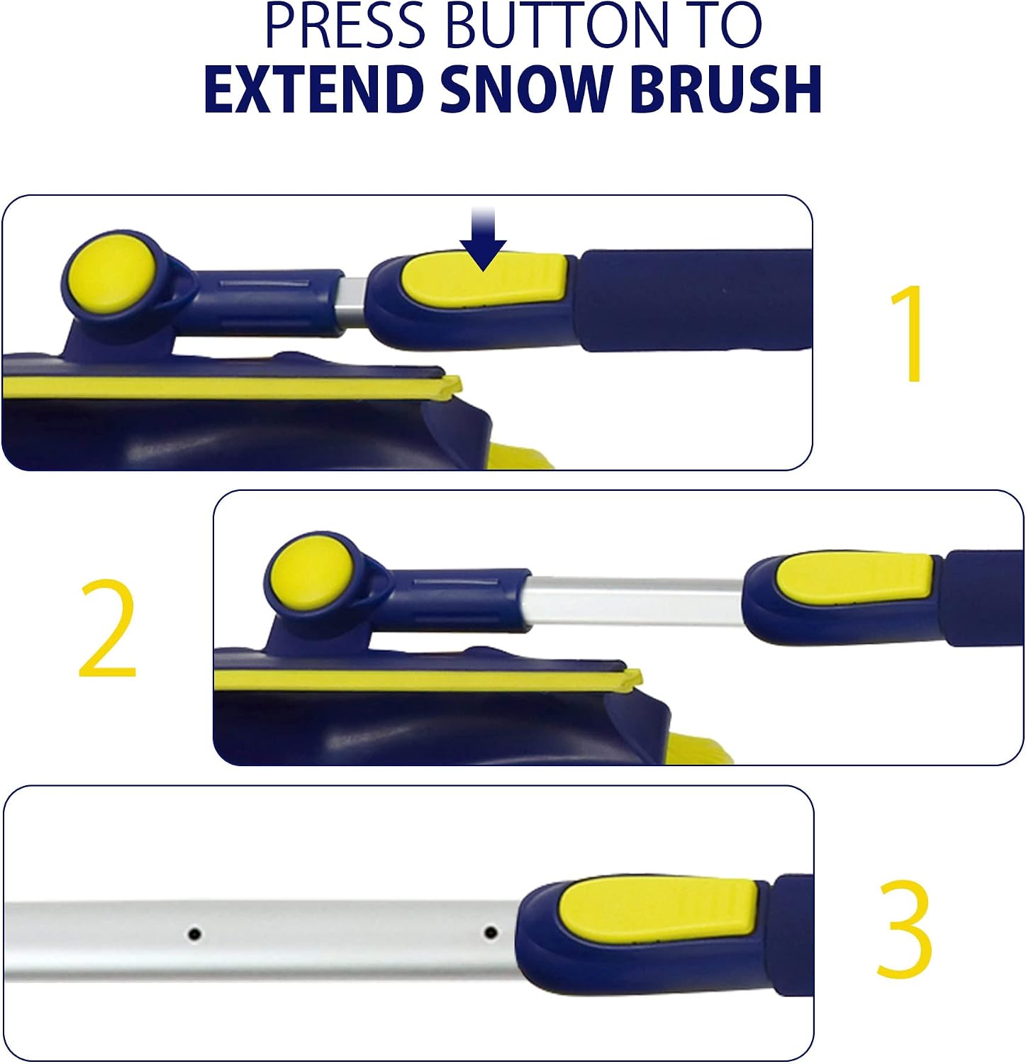 Koolatron Michelin 2 Pack Colossal Extendable 34-49” Snow Brush for Trucks, Swivel Head, Squeegee, Ice Scraper, Ergonomic, Scratch Free Auto Window Snowbrush, Windshield Broom for Car, SUV