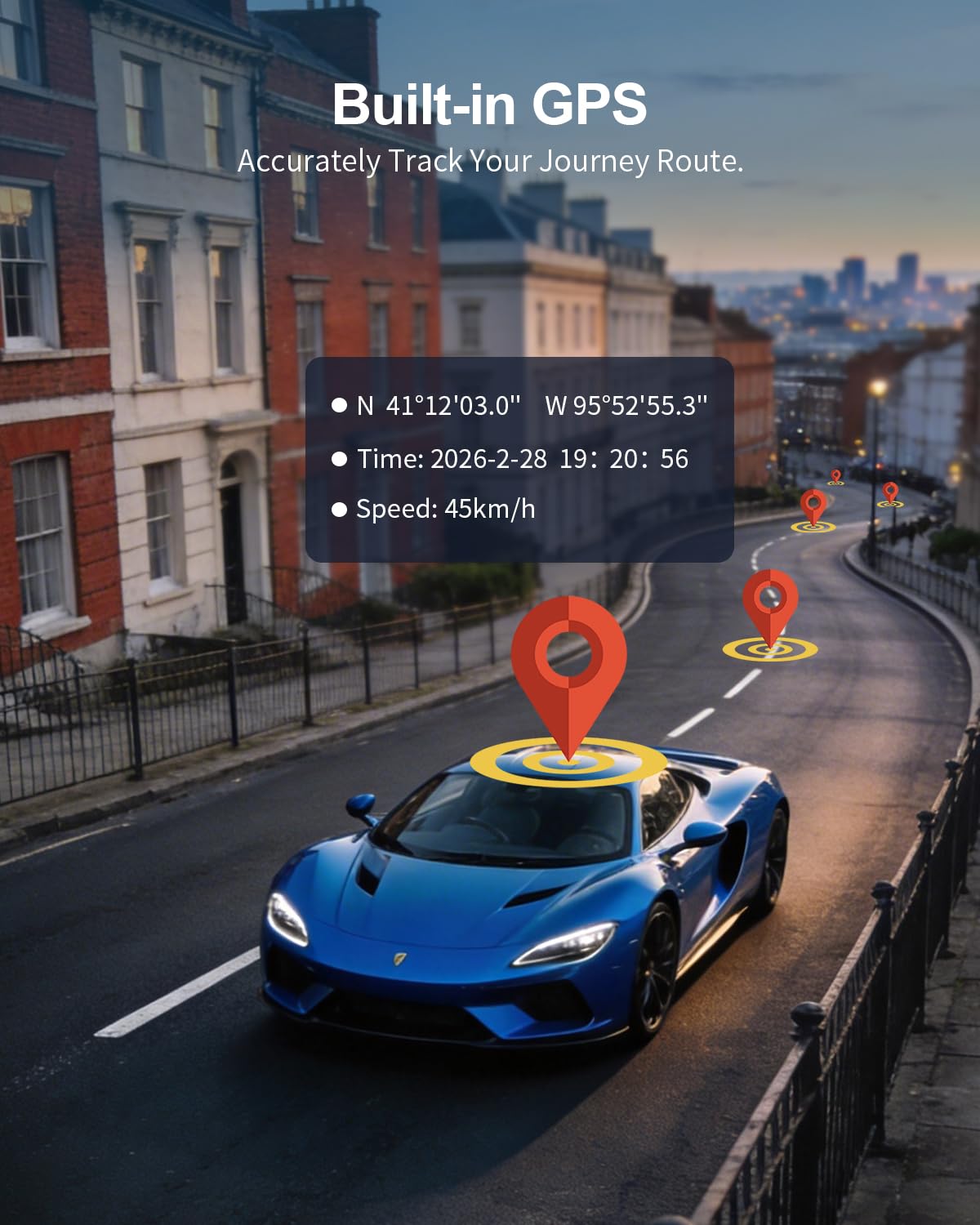 KAWA Nueva Dash CAM Dual 4K Delantera + 1080P Trasera, GPS, WiFi 6, Control por Voz, CPL, 2K HDR, NightEagle Visión Nocturna, Modo de Aparcamiento, Cámara Dual para Coche