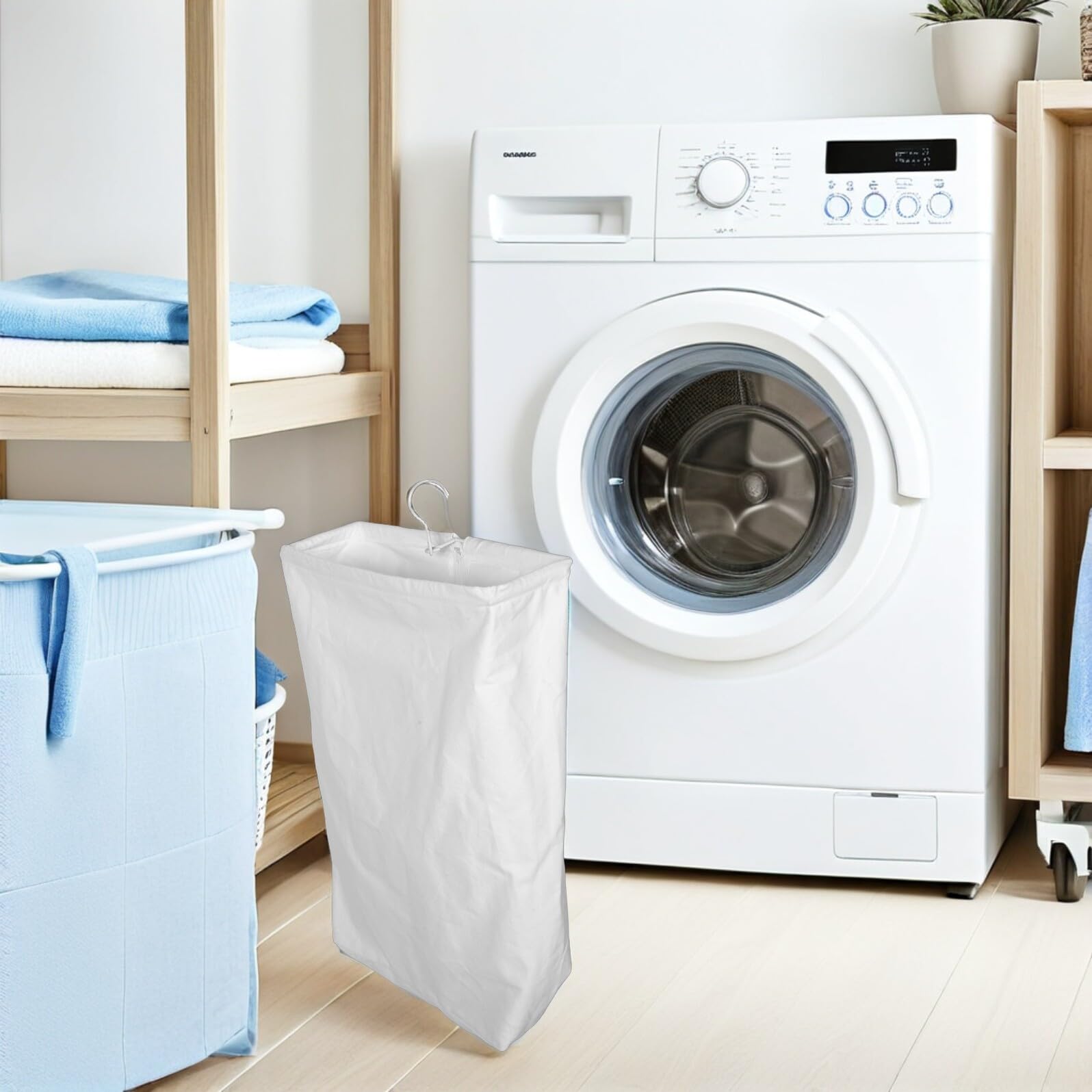 SUPVOX Cesto Portabiancheria in Tela da Appendere con Manico Girevole, Sacco per Biancheria Sporca Rimovibile e Lavabile, Salvaspazio per Porta Camera e Bagno, Robusto e Versatile