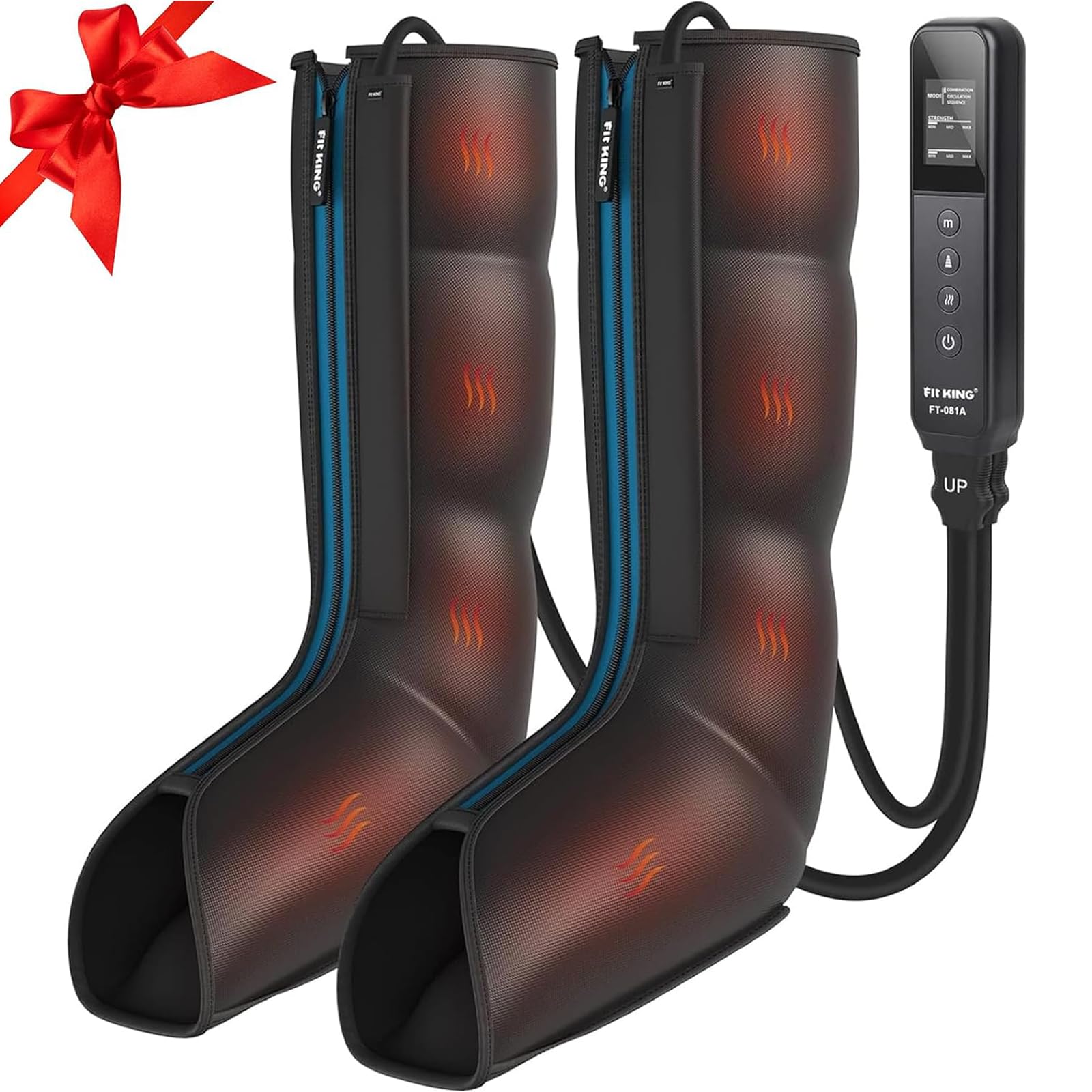 Leg Massager with Heat and Compression Therapy, Leg Compression Massage for Circulation, Swollen Leg, RLS Pain & Fatigue Relief, Foot Calf Massager Boots, Recovery Pressure Boots