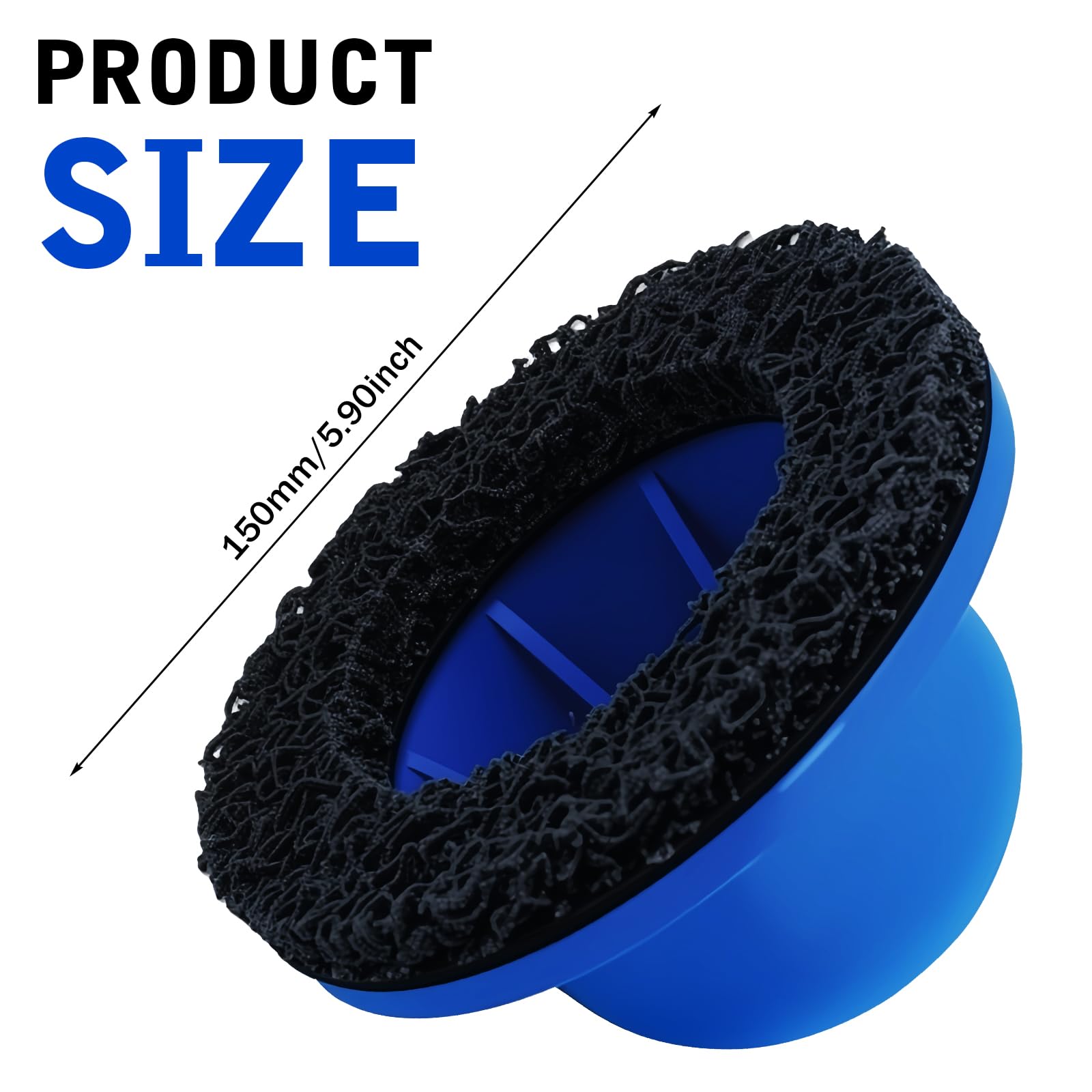 Smerigliatrice mozzo ruota: blu, in plastica, diametro interno 90 mm, diametro esterno 150 mm, smerigliatrice mozzo per avvitatore a percussione da 1/2"