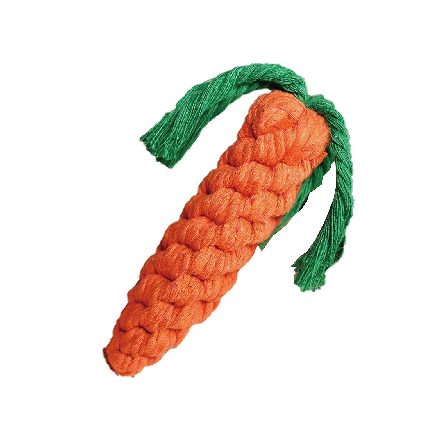Pet Guard Cotton Interactive Teething Rope Carrot Chew Play Toy for Small to Medium Dogs (Orange) (B08XJTPPQF) Amazon Price History, Amazon Price Tracker