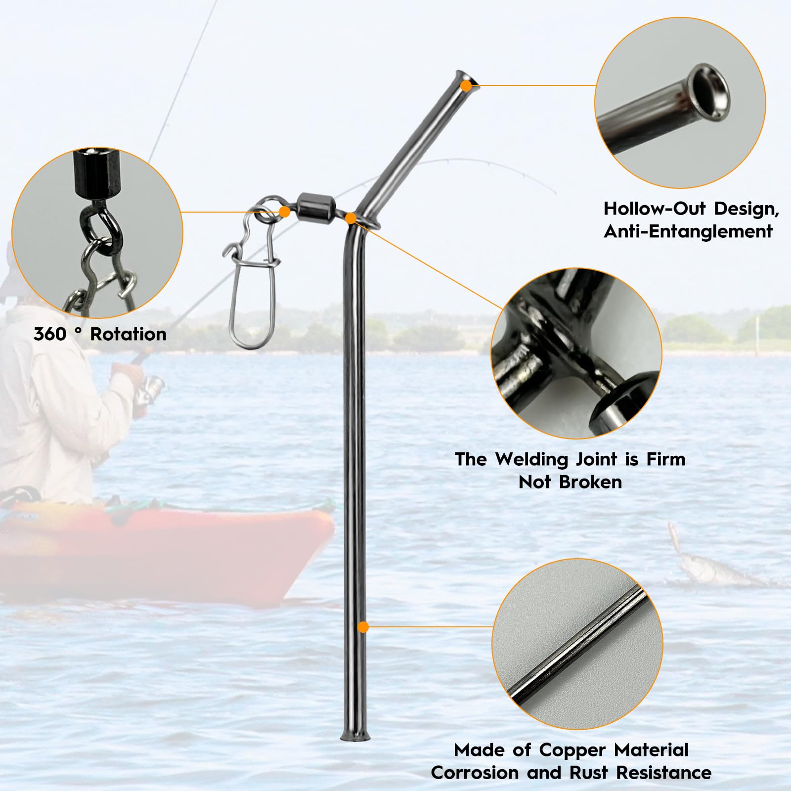 Fundas de Pesca antienredos 7/9/12 cm Tubo de Cobre Accesorios de Plomo
