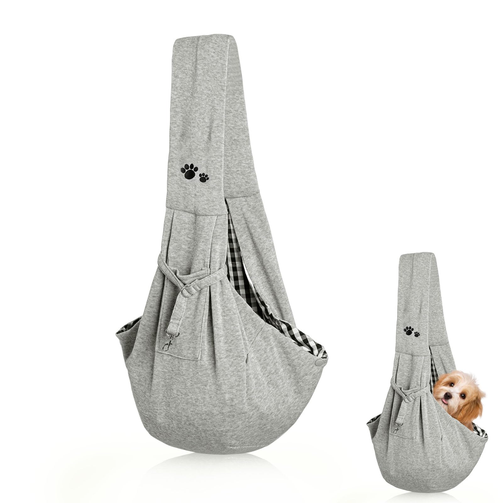 Dog Sling, Puppy Sling, Puppy Carrier with Buckle(Grey)
