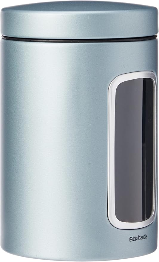 Brabantia Round Canister Jar with Window and Accessories, 1