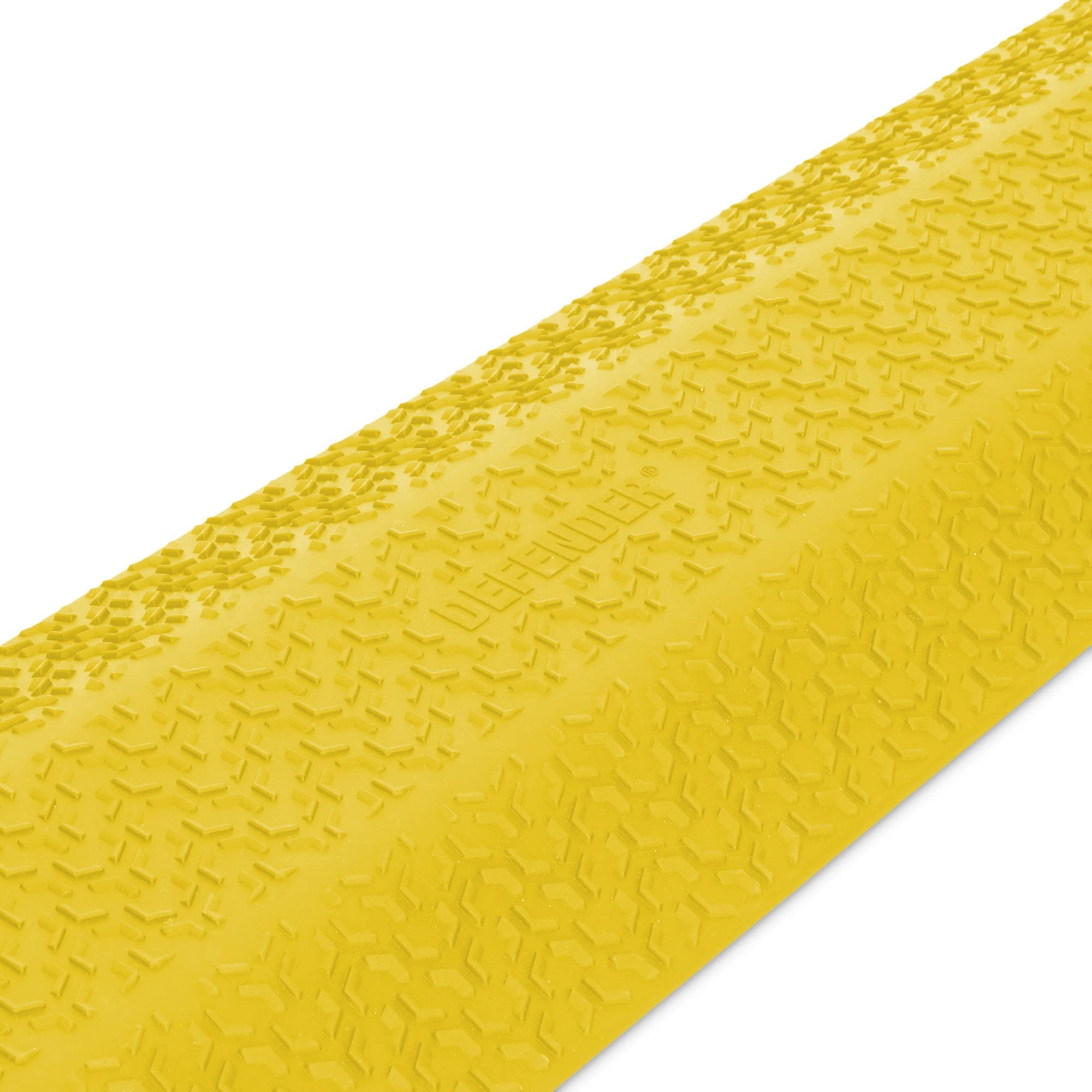 DEFENDER Xpress Drop-Over Kabelbrücke - Kabelschutz für schnelle Kabelabdeckung bei Homeoffice, Gaming, Heimkino, Werkstatt, einfach auflegen, gelb, 100 mm Breite, Höhe 4 cm