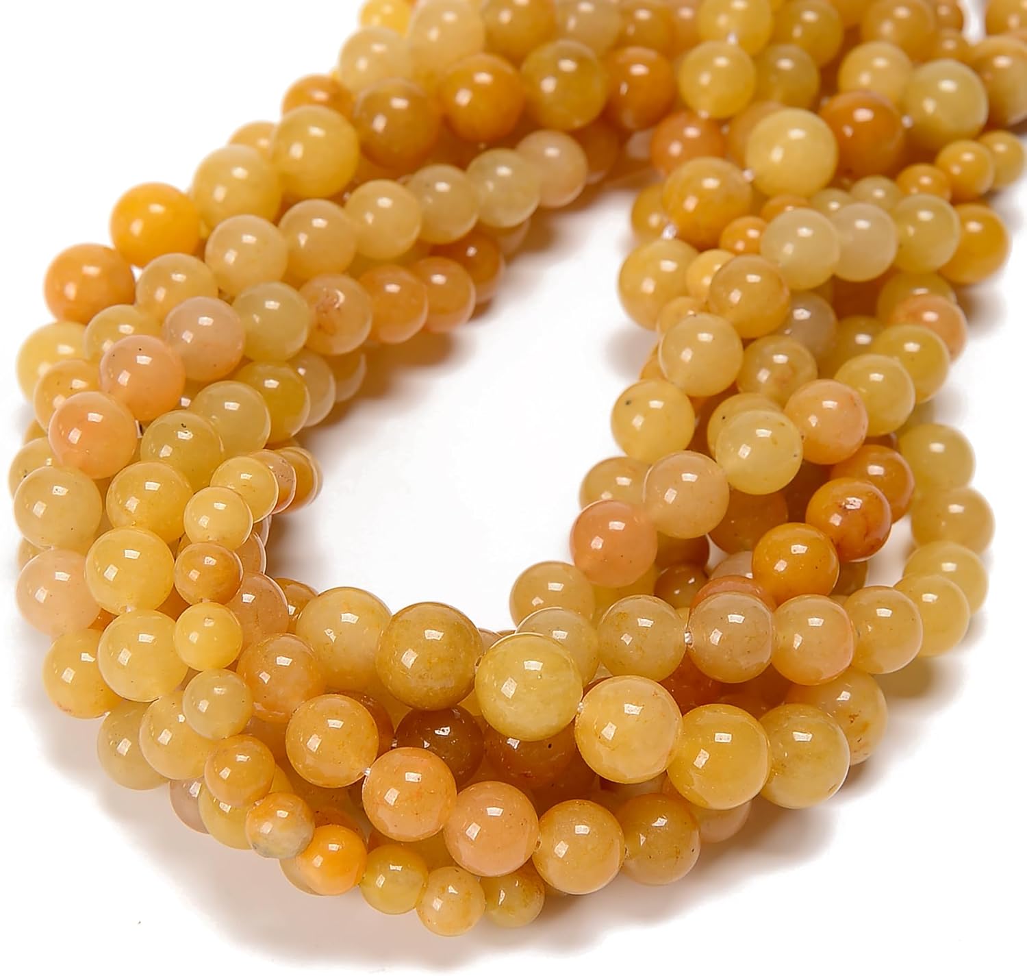 6mm 128pcs AAA Natural Yellow Aventurine Smooth Round Genuine Real Stone Gemstone DIY Beads for Jewelry Making - Image 2