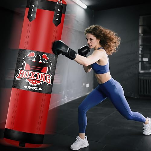 Miniatura 8 de Punching Bag Set for Adults, 4FT Heavy Boxing Bag Set with 12 OZ Boxing Gloves, Suitable for MMA Karate Kickboxing Boxing Muay Thai Training at Home