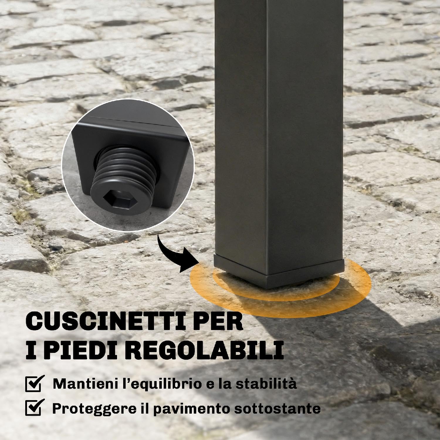 Tavolo da Esterno Giardino, Allungabile, Quadrato, in Alluminio, 80-160x80x75 cm, Nero