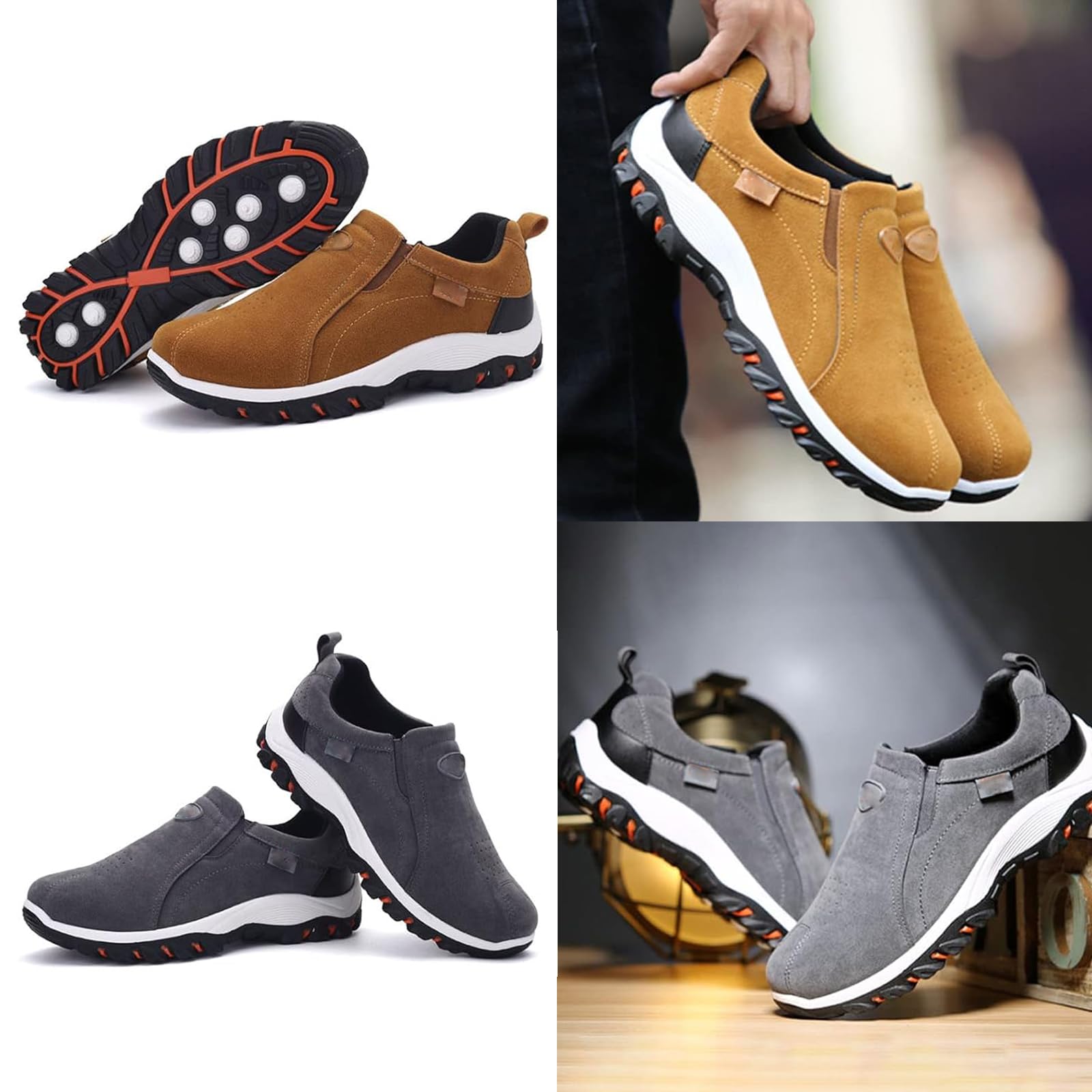 Chaussures De Marche Orthopédiques pour Hommes, Chaussures Orthopédiques Confortables à Enfiler avec Soutien De La Voûte Plantaire, Chaussures à Enfiler Rembourrées (Noir,44)