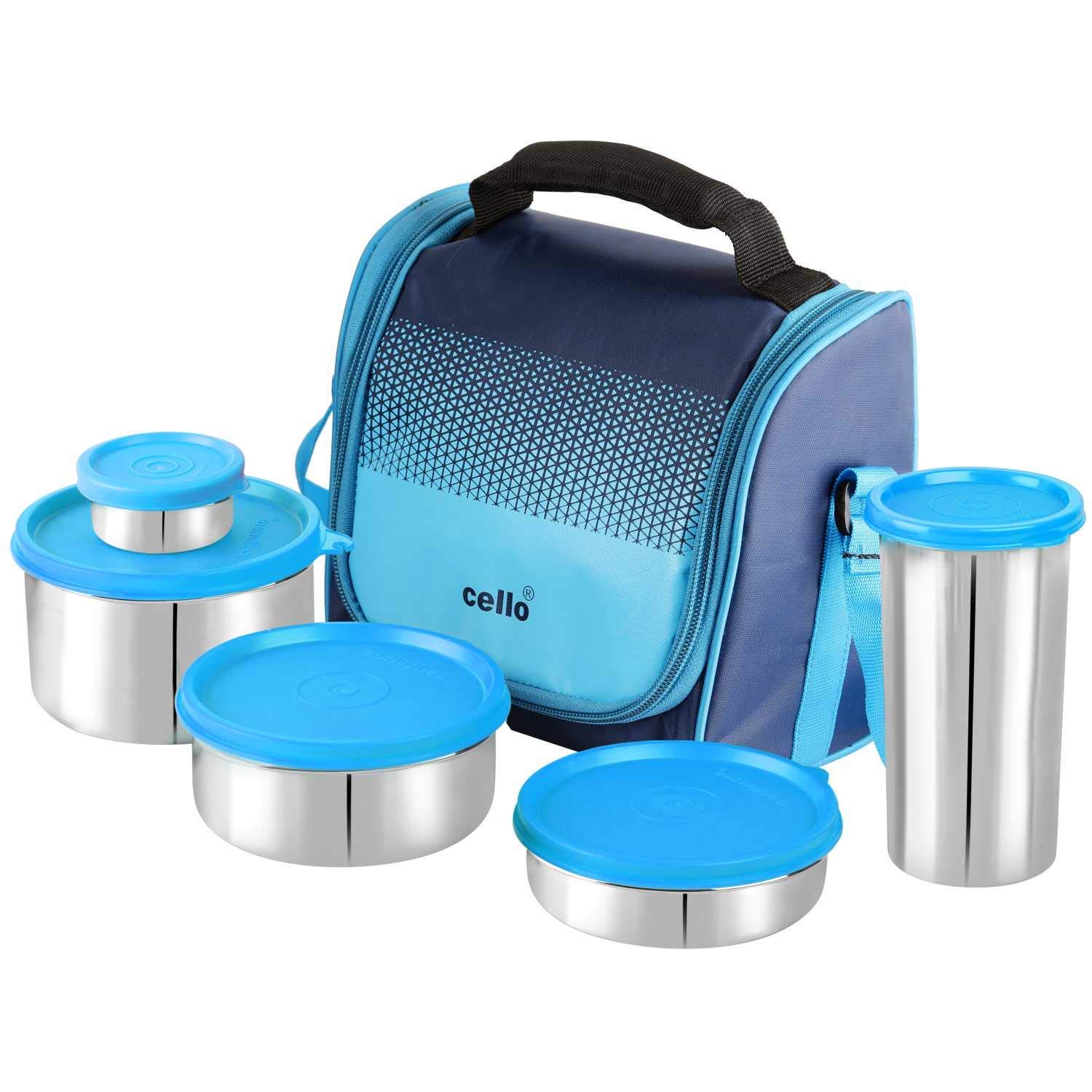 Buy CELLO Plastic MF Matiz Lunch Box Combo | Stainless Steel Lunch