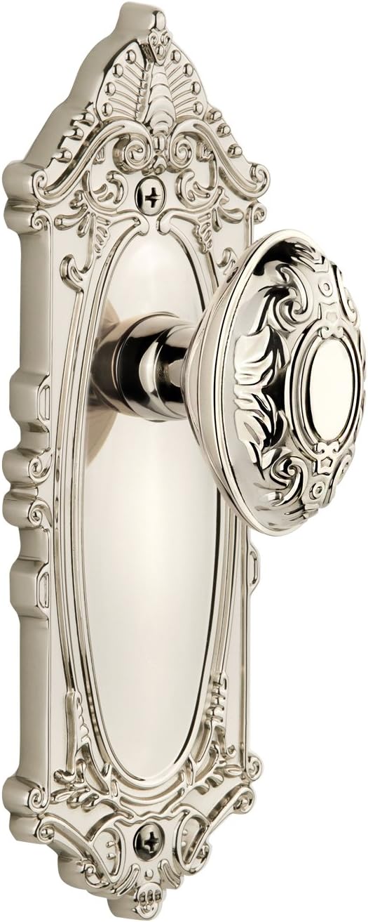 Grandeur GVCGVC_PRV_234 Grande Victorian Solid Brass Rose Privacy Door Knob Set with Grande Victorian Knob and 2-3/4" Backset - Vintage Brass