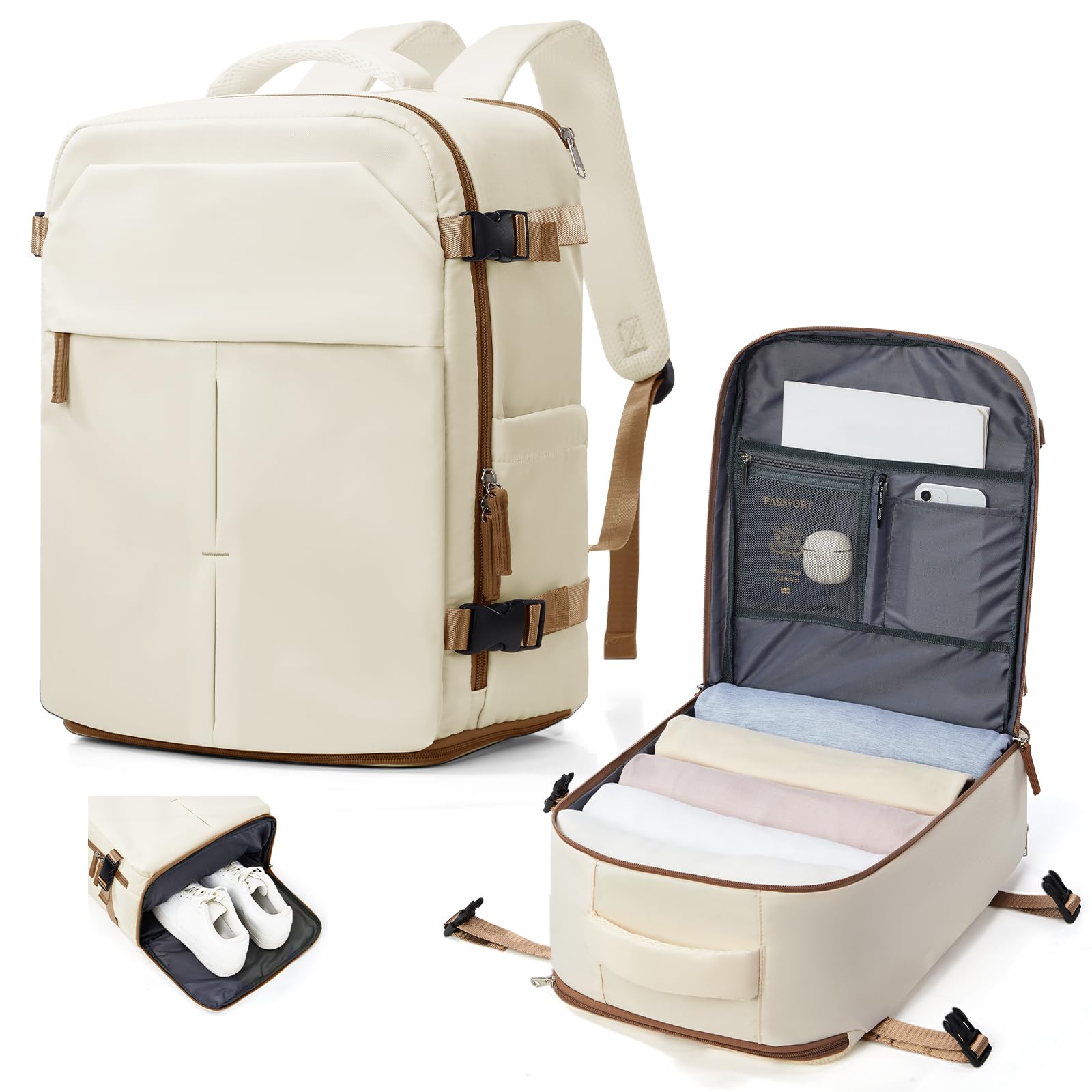 Sac de voyage cabine 40x30x20 cm bicolore avec compartiment chaussures - 7