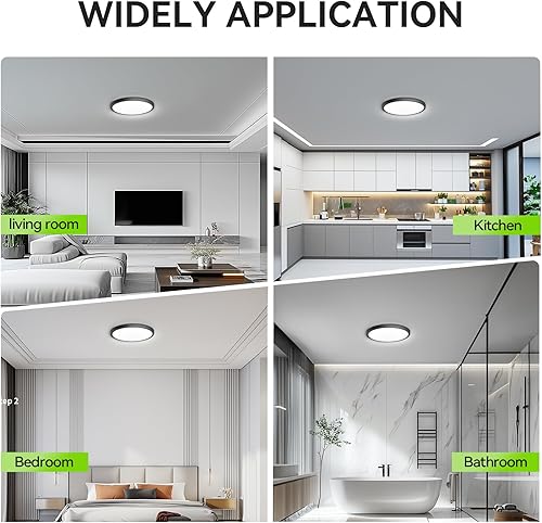 Miniatura 7 de MODERN Lámpara de Techo LED de Montaje al Ras, 9 pulgadas de Alto Brillo 2800lm, Luminaria de Techo LED Súper Delgada, Lámpara de Techo para