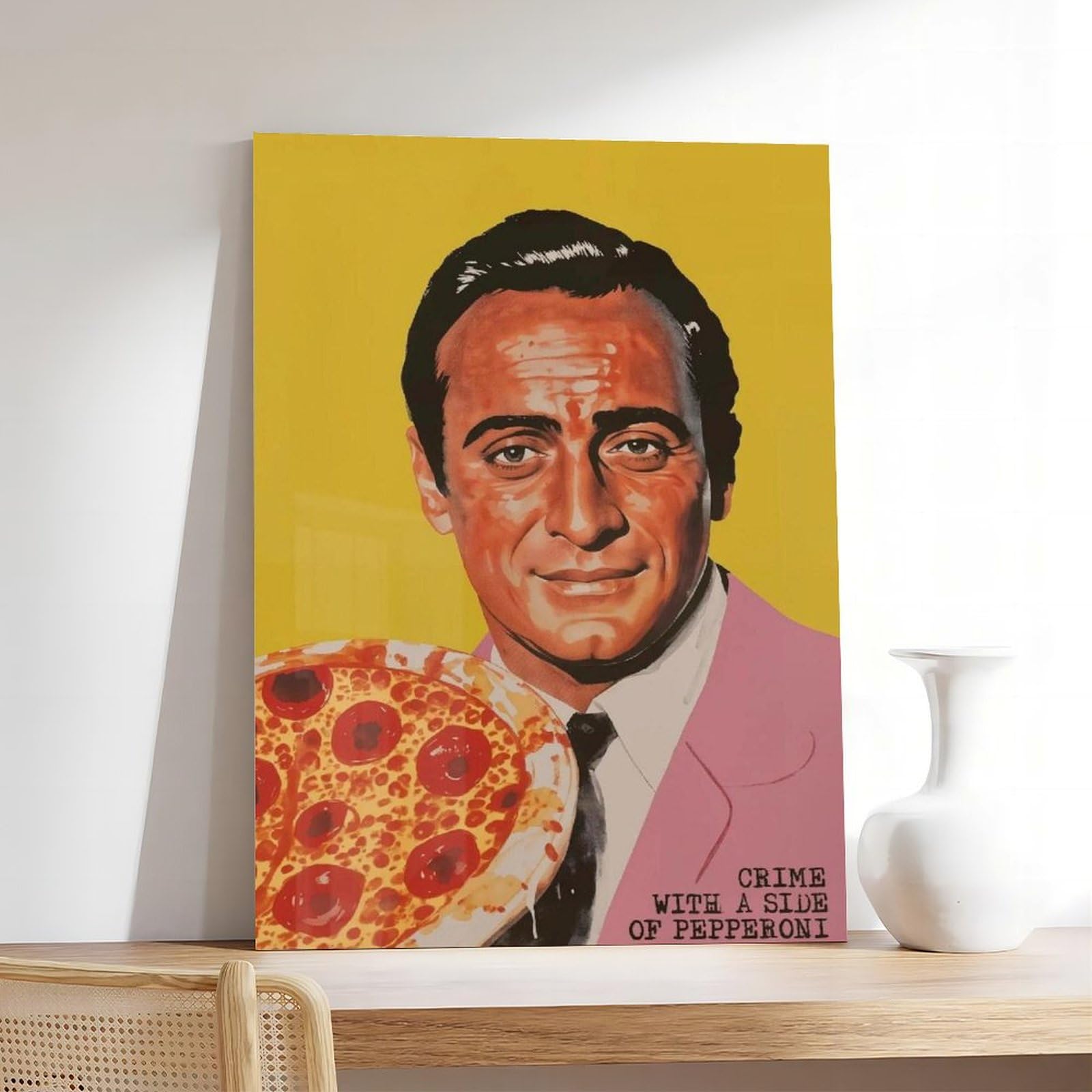 Leinwandposter "Pizza Food" im Retro-Stil der 60er Jahre, Schlafzimmer, Dekoration, Landschaft, Büro, Raumdekoration, Geschenk, 50 x 75 cm