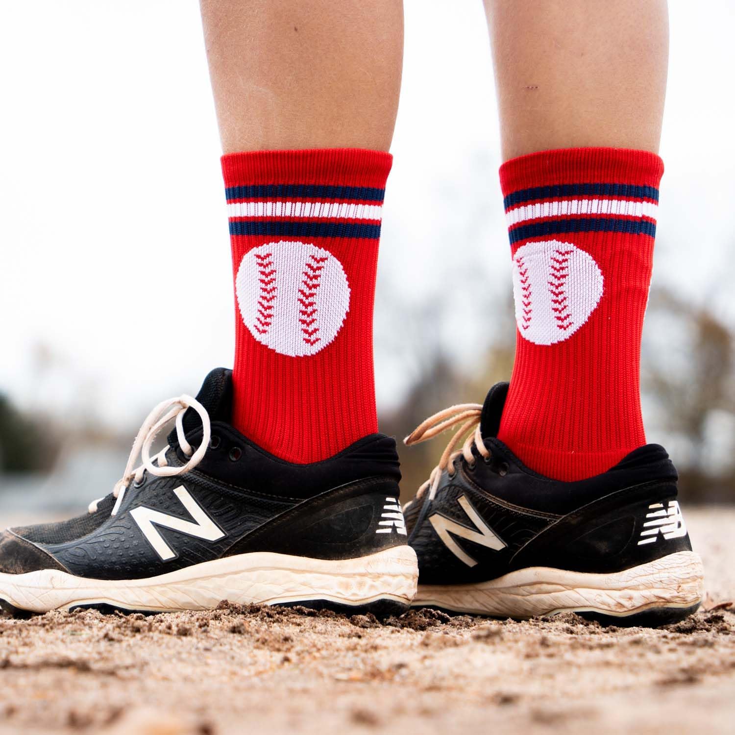 ChalkTalkSPORTS Baseball Performance Crew Socks - Boston Socks - Youth & Adult - Baseball Mid-Calf Socks - Image 5