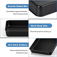 Vista 3 de TeamFar Sartén para lasaña, 12.5 x 9.7 x 1.75 pulgadas, rectangular, con núcleo de acero inoxidable y revestimiento antiadherente, para hornear