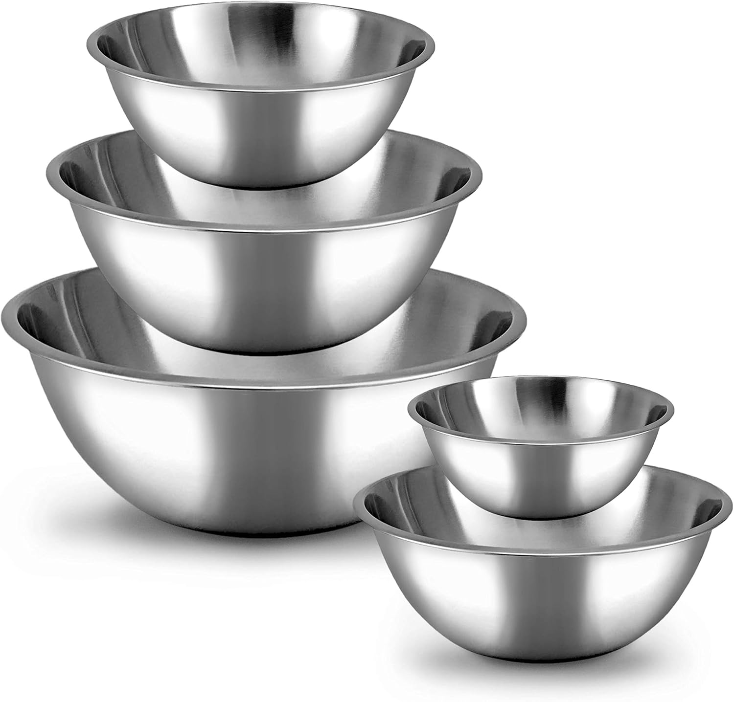 WHYSKO Meal Prep Stainless Steel Mixing Bowl (5-Piece Set) Home