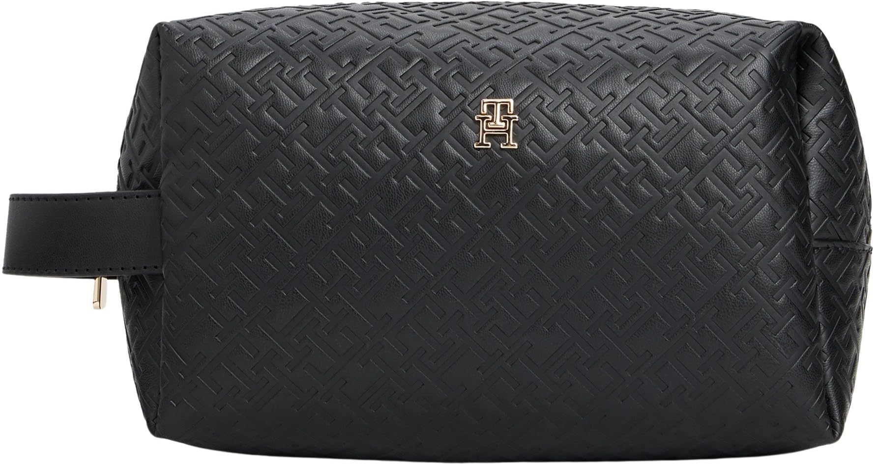 Tommy Hilfiger Damen Kulturbeutel Icon Washbag Mono mit Trageschlaufe, Schwarz (Black), Einheitsgröße