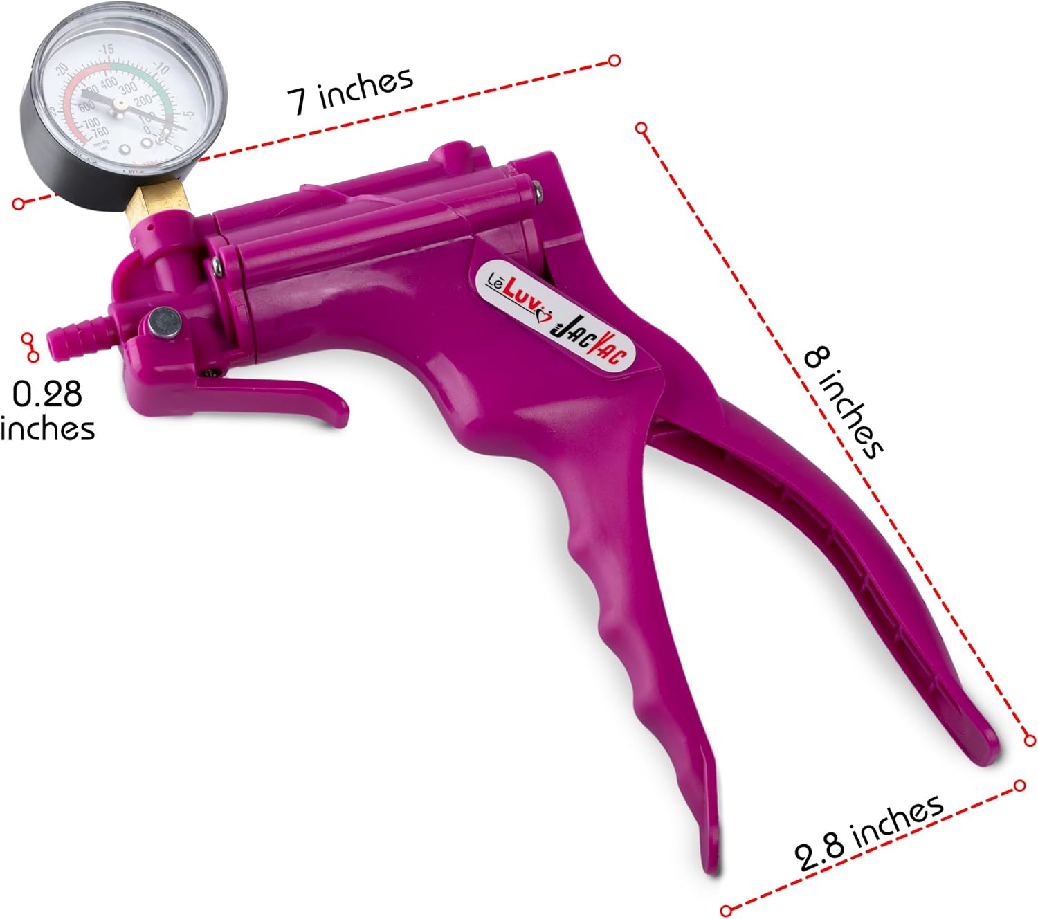 Leluv Jacvac Penis Pump Adult Product - Purple NPT Handle + Gauge, Silicone Hose - 9" x 5.00" Round Flange Cylinder