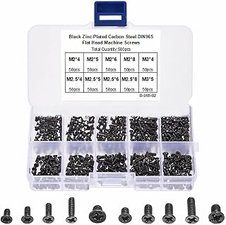 PC Screws, Laptop Screws, Notebook Screws, Computer Screws, Tiny Laptop Notebook Computer Screws Assortment with 500 Pieces 10 Different Sizes for Laptop, Motherboard, Glasses, Watch