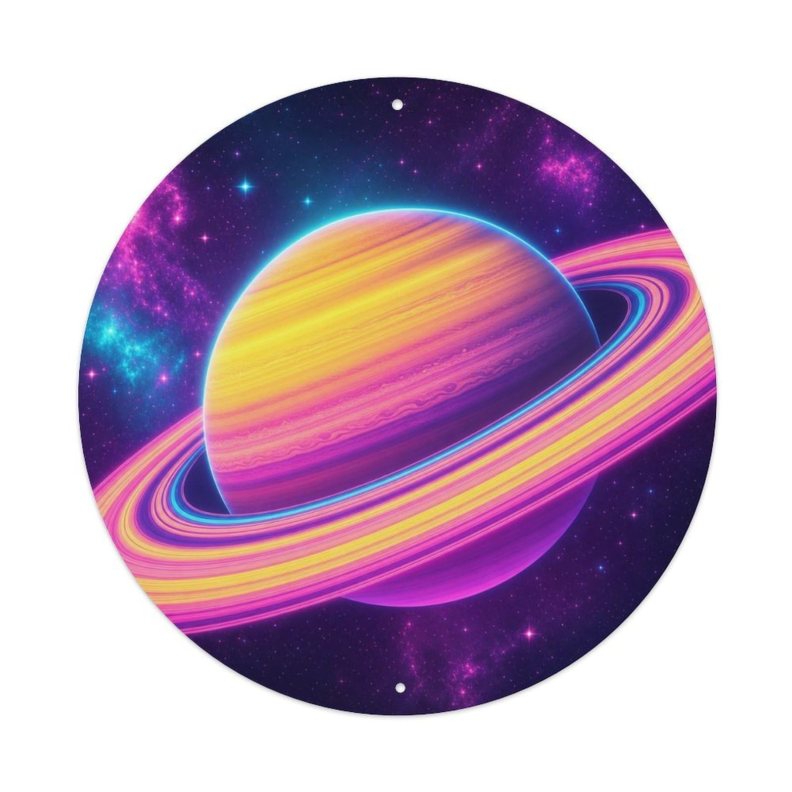 Solar System Saturn Ringed Planet Space Age Metal Tin Sign
