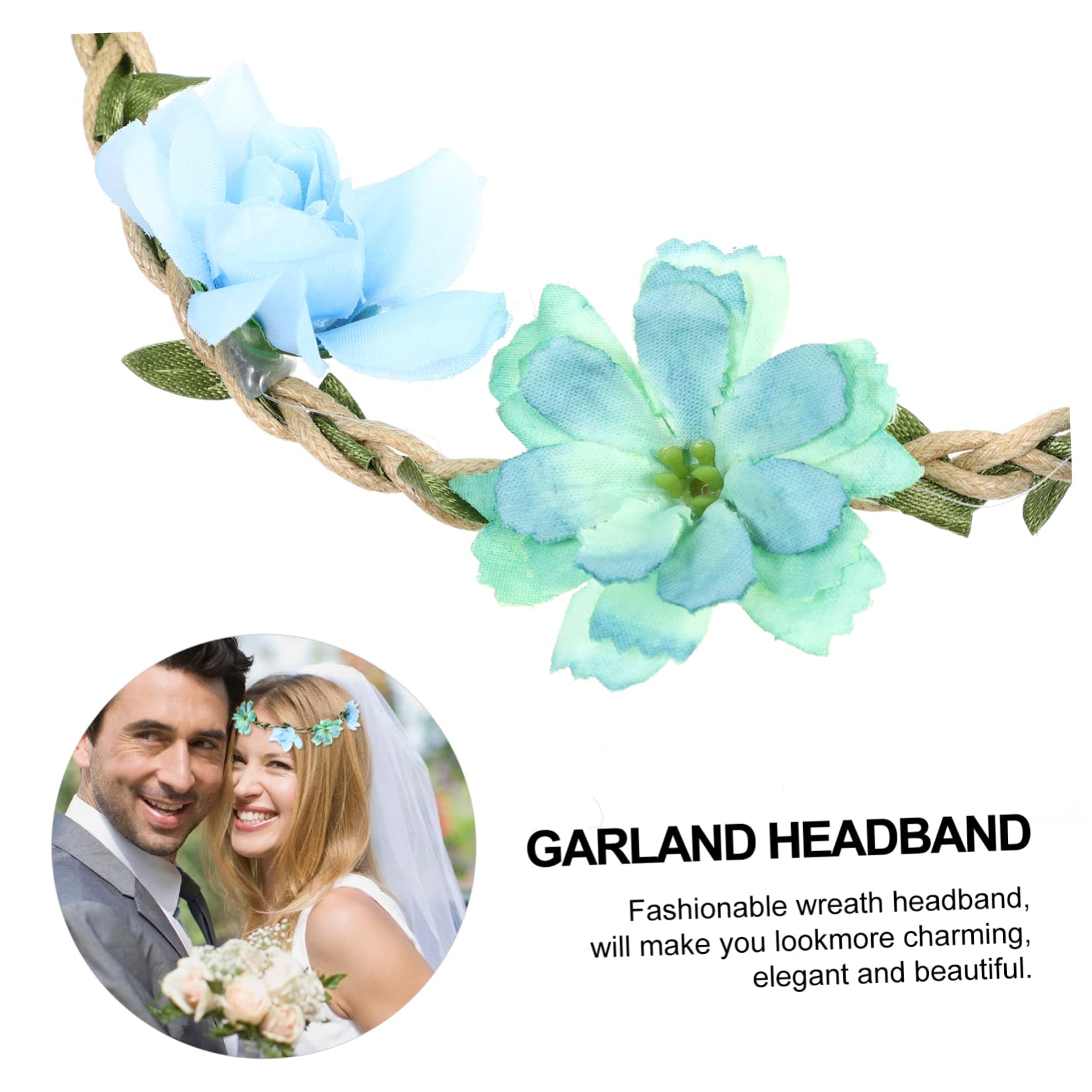 Stk Brautkranz Stirnband wedding hair accessories Girlanden zur Dekoration Braut Stirnband Blumen- Diademe für Mädchen Blumenstirnband Blumenkrone für Mädchen elastische Kordel