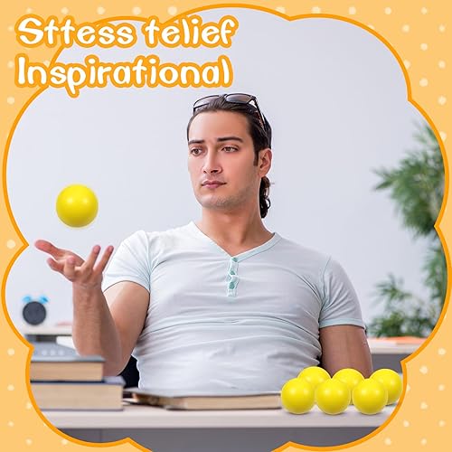 Miniatura 6 de Pelotas de espuma amarilla para aliviar el estrés para niños y adultos, juguetes sensoriales para aliviar el estrés para autismo, ansiedad, TDAH