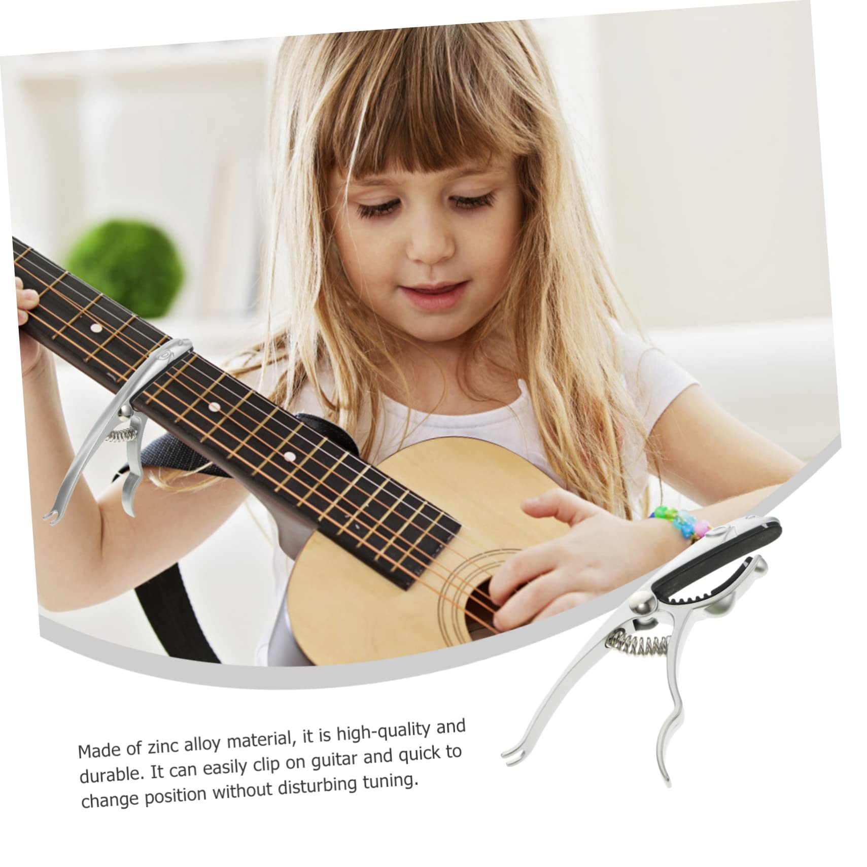 Yardwe 1Pc Zinc Alloy Guitar Capo Durable Electric Guitar Tuner Clip for Acoustic and Electric Guitars Lightweight and Compact Easy to Use for Beginners and Experienced Players