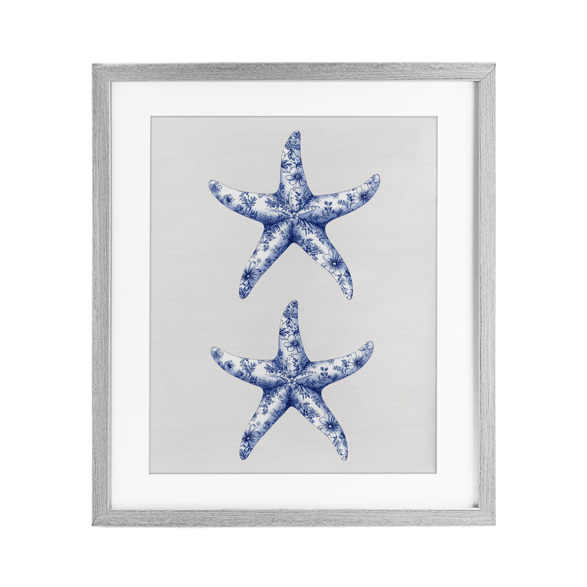'Vintage Toile Starfish'| Framed Print Under Glass