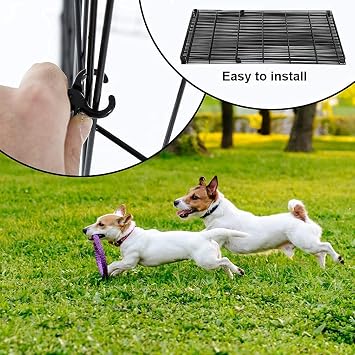 Dog Playpen for Outdoor and Indoor, Pet Playpen for Indoor and Outdoor Dog Fence Dog Pin, Portable Dog Playpen Foldable X Pens Space Saving for RV Camping Temporary Fence, Outside Pet Exercise Pen
