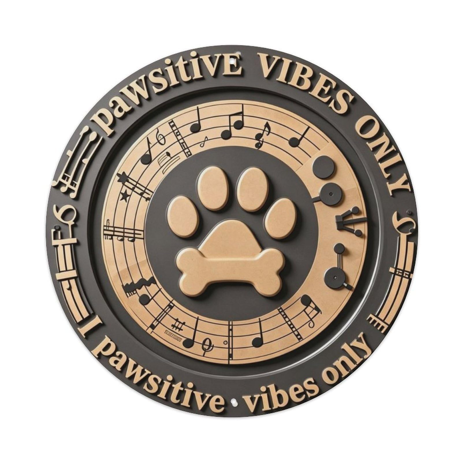 Pawsitive Vibes Only Metal Tin Sign Plaque