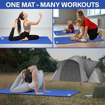 Xn8 Sports Yoga mat 10mm & 15mm Thick NBR Exercise Mat - Non-Tearable Pilates Mat with Extra Carry Strap - Yoga Mats for Women Men for Aerobics Lunges Planks Indoor & Outdoor 61Lx20Wx1.5 & 1Th