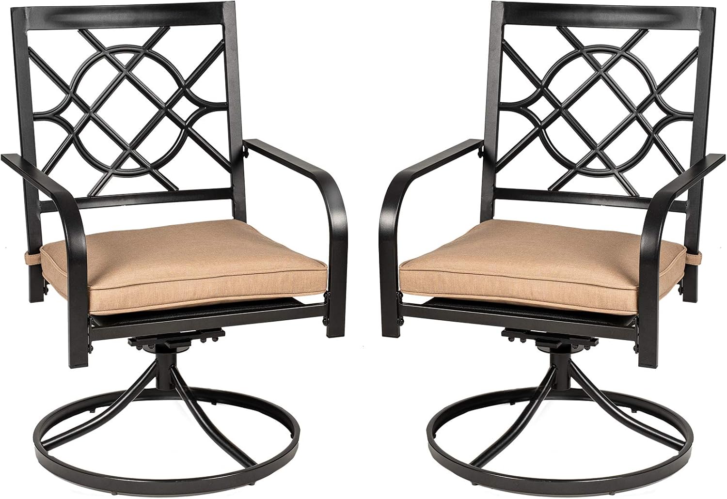 Crownland Outdoor Swivel Chairs Set of 2, All Weather 360