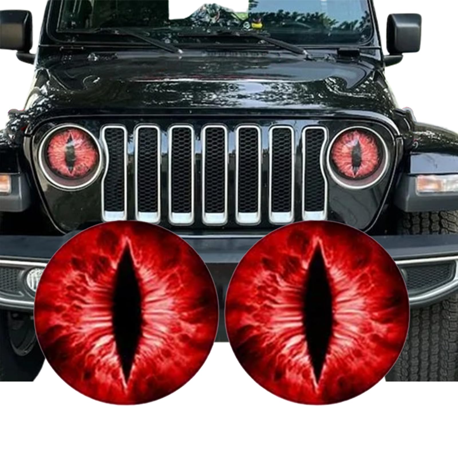 Beast Eyes Headlight Decals Pair,Funny DIY Decals for Truck Car Body Window Bumper Decoration Headlight Decal 3D Stereo Eyes Stickers Decal Headlight (2Pcs 8In) (A)